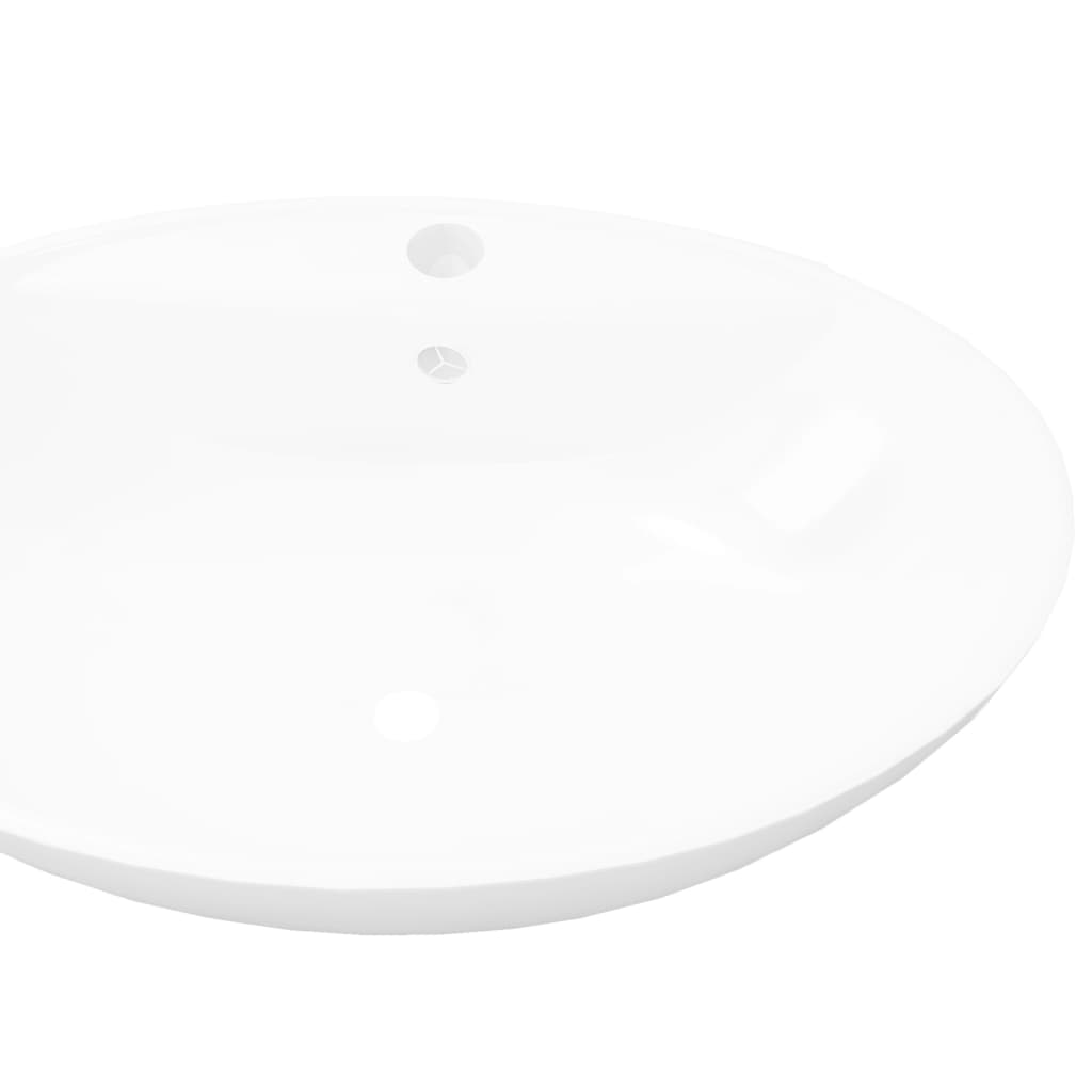 140678 Luxury Ceramic Basin Oval with Overflow and Faucet Hole