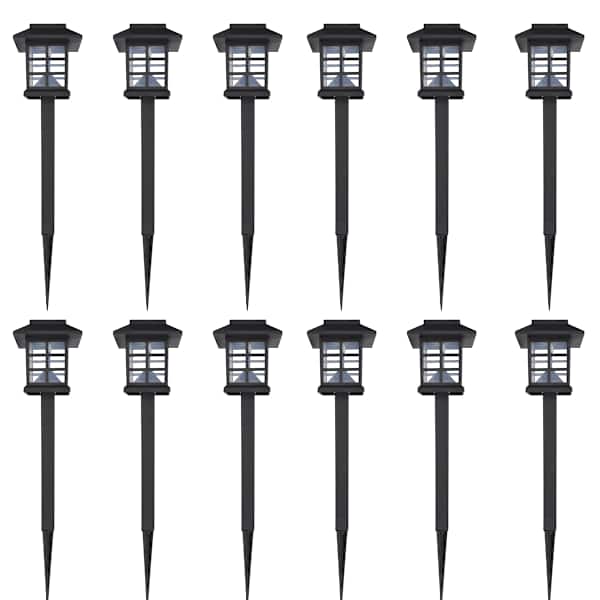 P&auml;ikesepatareiga &otilde;ue LED-lambi komplekt 12 tk jalaga 8,6 x 8,6 x 38 cm