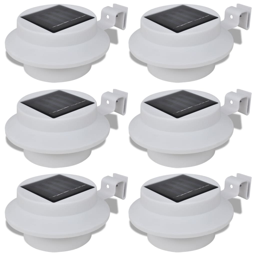 

vidaXL Outdoor Solar Lamp Set 6 pcs Fence Light Gutter Light White