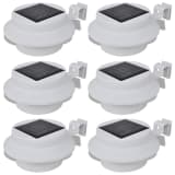 Foco solar blanco para vallas de jardín, 6 unidades