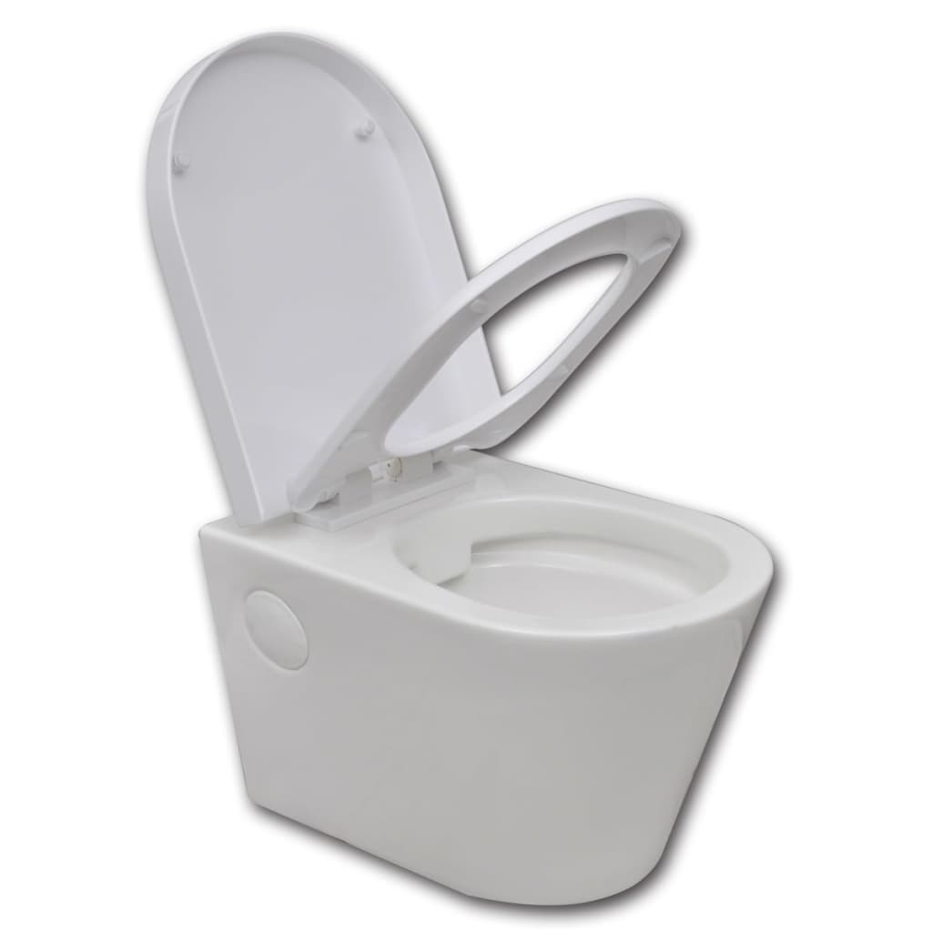 

vidaXL Wandtoilet keramisch (wit) + inbouwreservoir