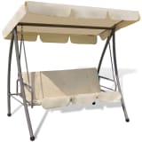 Outdoor Swing Chair / Bed with Canopy Sand White