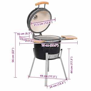 Zahradní keramický gril / udírna Kamado 33 cm - obrázek 10