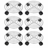 Porte-plante à roulettes en métal 6 pcs