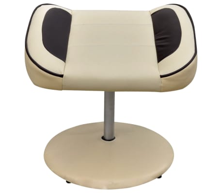 vidaXL Fauteuil avec repose pied Blanc crème Similicuir vidaXL Fauteuil avec repose pied Blanc crème Similicuir