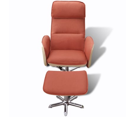 vidaXL TV fotelj s stolčkom za noge oranžno blago