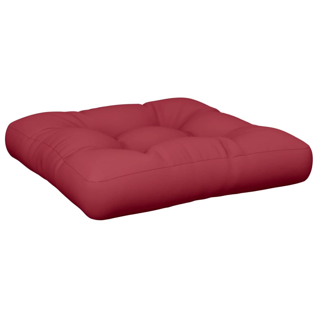 vidaXL Poduška na palety 60 x 60 x 12 cm vínová textil