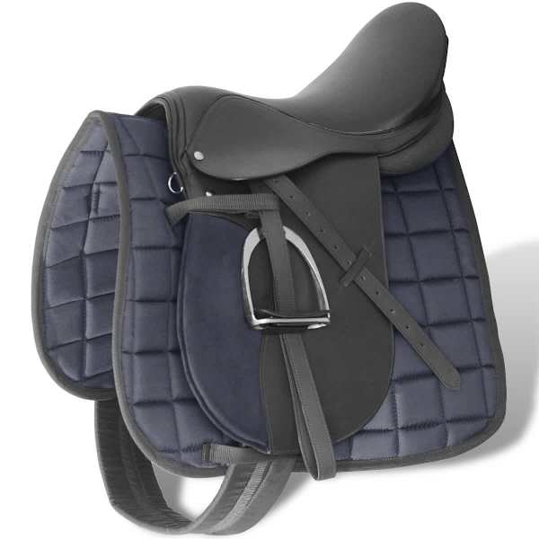 vidaXL Hobuse sadula komplekt 17,5" must nahk