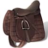 vidaXL 5-osaline hobusesadula komplekt 16" ehtne nahk 14 cm pruun