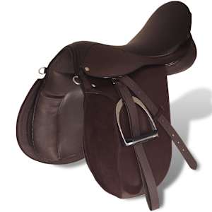 Sedlo z pravé kůže, 5-v-1, pát. kanál 18 cm, posedlí 17,5" - hnědá - obrázek 2
