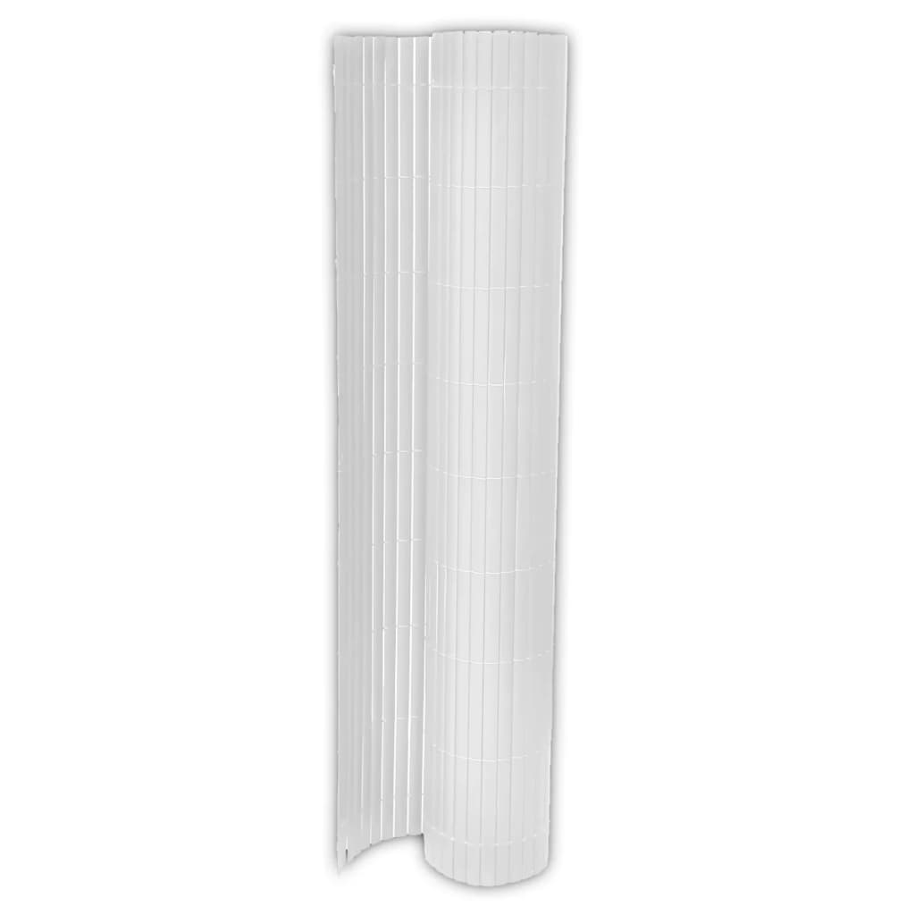 Clôture de jardin blanc double face PVC 90x300cm 12 mm