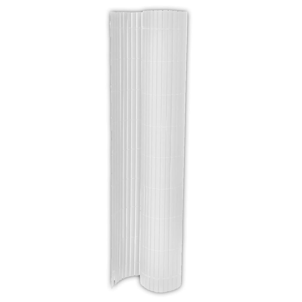 Clôture de jardin blanc double face PVC 90x500cm 12 mm