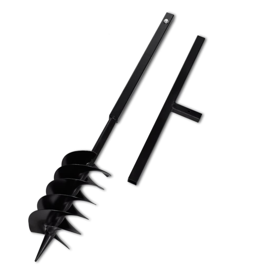 

vidaXL Ground Drill Handle Auger Bit 5.91" Black Three Spirals Steel