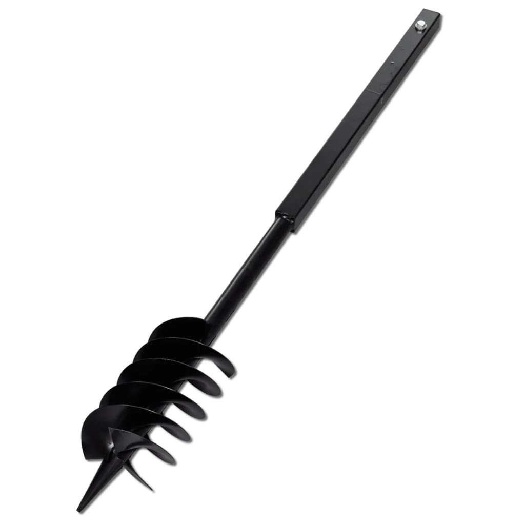 vidaXL Ground Drill Handle Auger Bit 5.91" Black Three Spirals Steel 