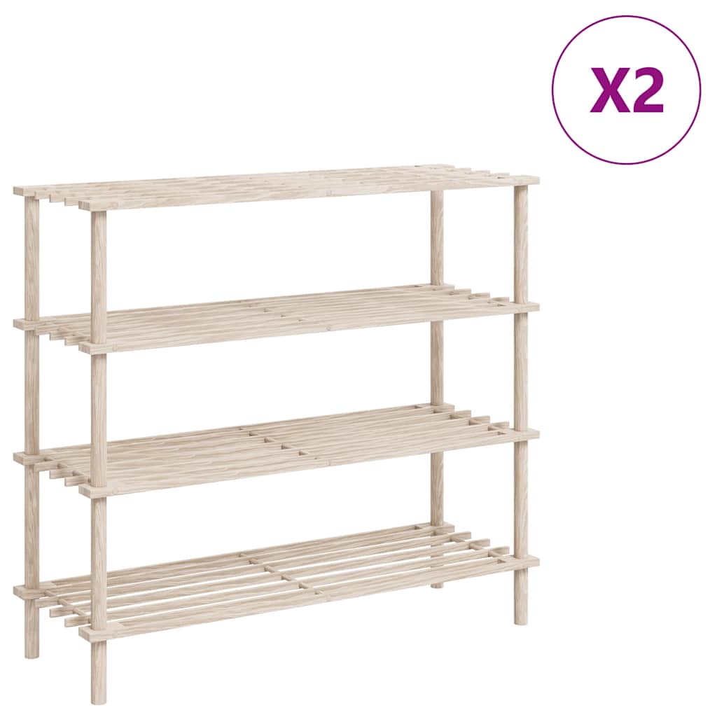 vidaXL Botníky se 4 policemi 2 ks masivní jedlové dřevo