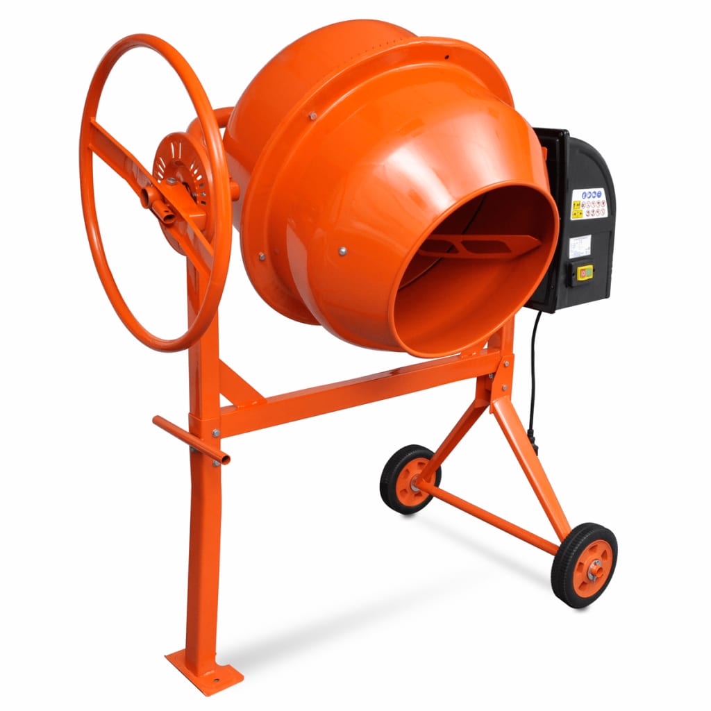 Betonkeverő Cement Mixer Narancssárga Acél 140 L 650 W 