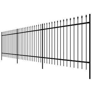 vidaXL Security Palisade Fence with Pointed Top Steel 600x100 cm Black