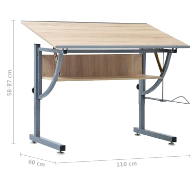 Vidaxl Teenager S Drafting Table Oak 110x60x87 Cm Mdf Vidaxl Com Au