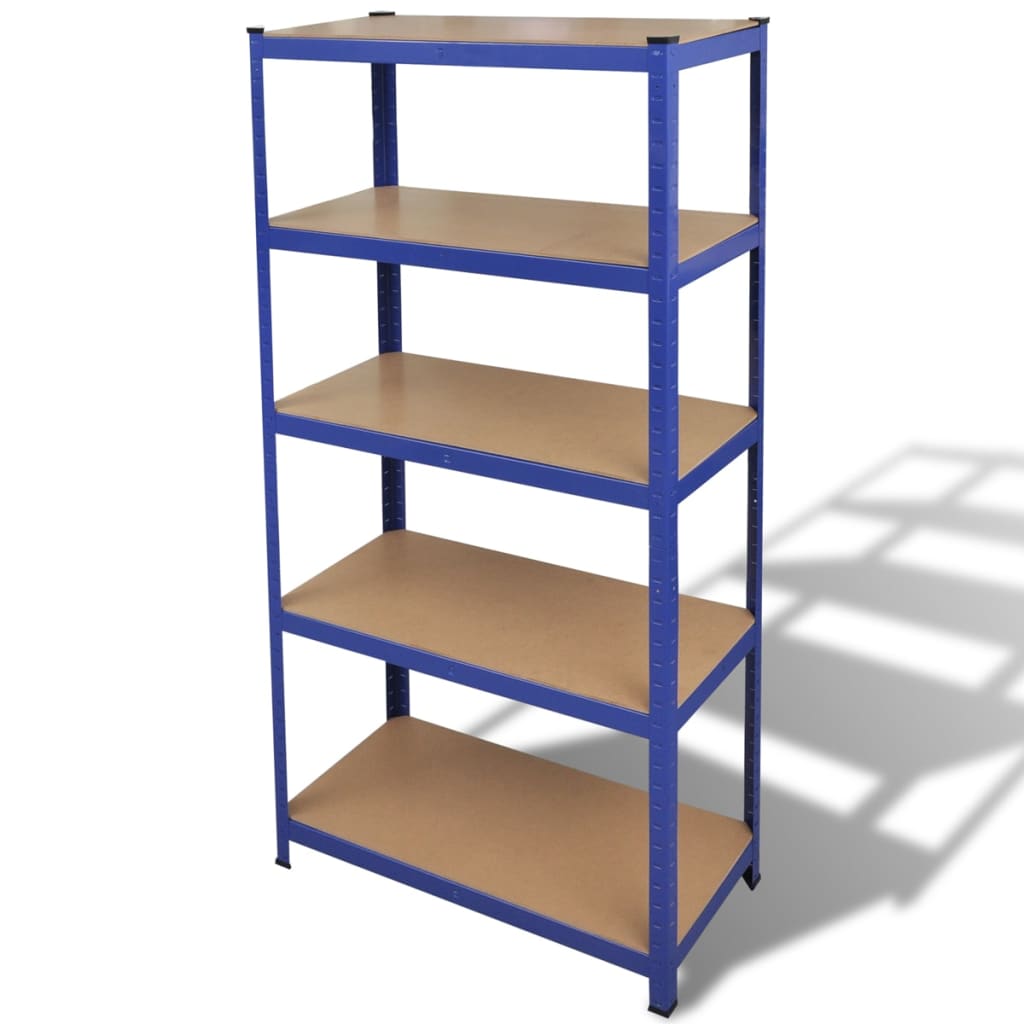 

vidaXL 5-Layer Storage Shelf Blue Steel&Engineered Wood