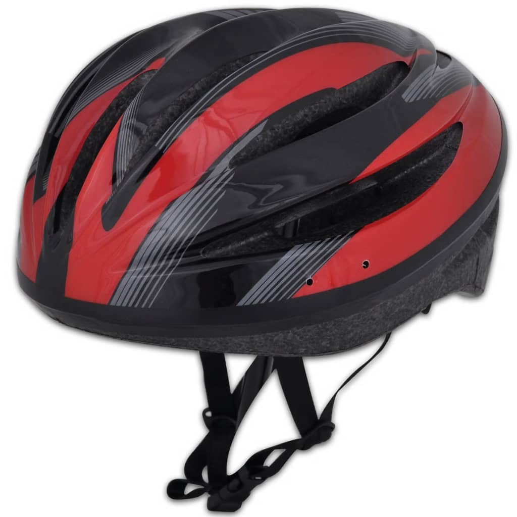 

vidaXL Fietshelm zwart-rood M 55 - 58 cm