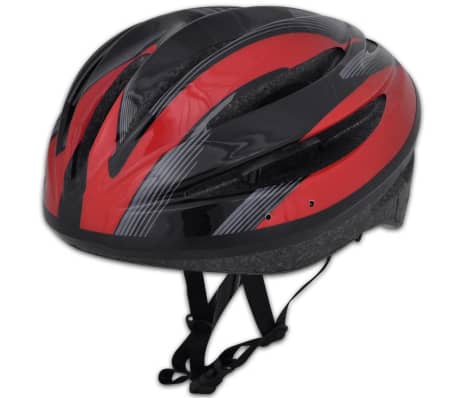 Casco para bicicleta negro y rojo, función anti-moho, Talla L 58-61 cm