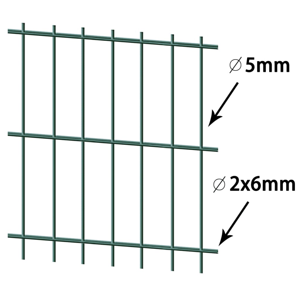 

vidaXL Dubbelstaafmatten 5 st 203 cm 10 m groen