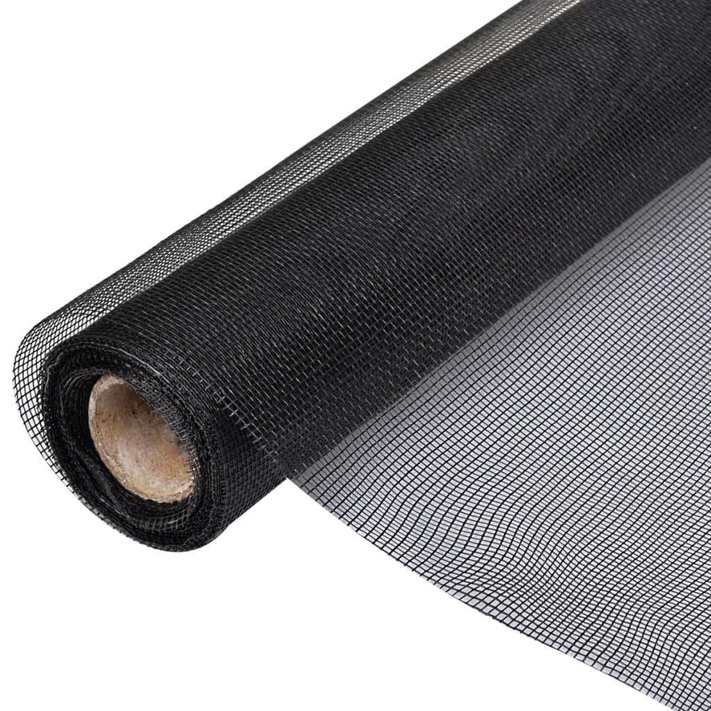 vidaXL Fiberglas Mesh-Rolle Insektenschutzgitter Tür/Fenster 100 x 500 cm schwarz