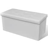 Banc de rangement pliable Blanc