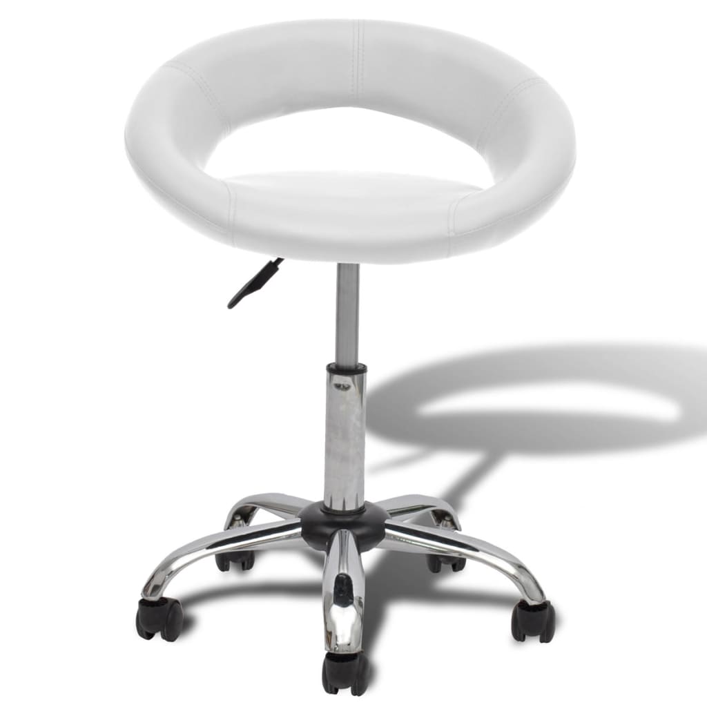 Tabouret pivotant avec dossier Blanc