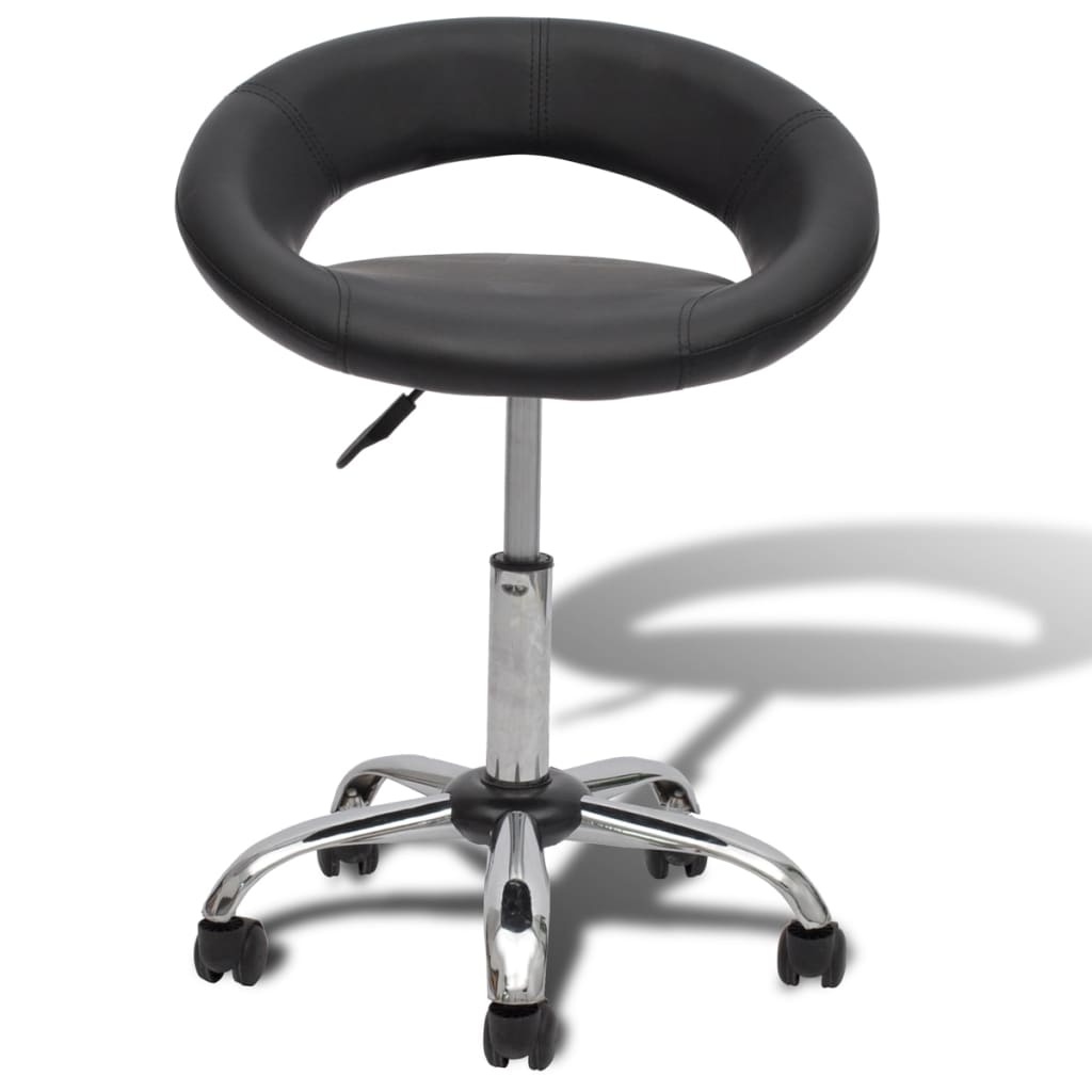 Tabouret pivotant avec dossier Noir