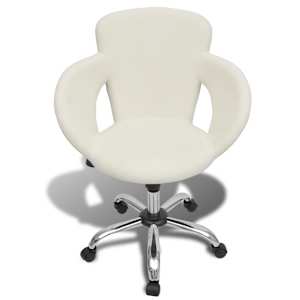 Professional Salon Spa Stool Swivel Stool White with Armrest