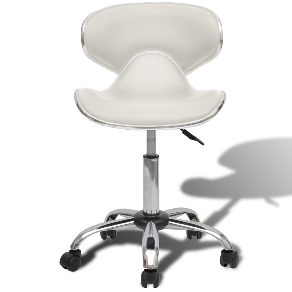 Professional Salon Spa Stool Curve Design with Backrest White