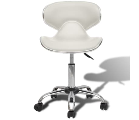 Bijela radna stolica za salon sa zaobljenim linijama i naslonom