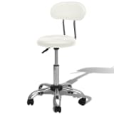 Professional Salon Spa Stool White Round Seat with Backrest