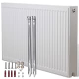 Compacte convectorradiator met onderaansluiting 120 x 10 x 60 cm (wit)
