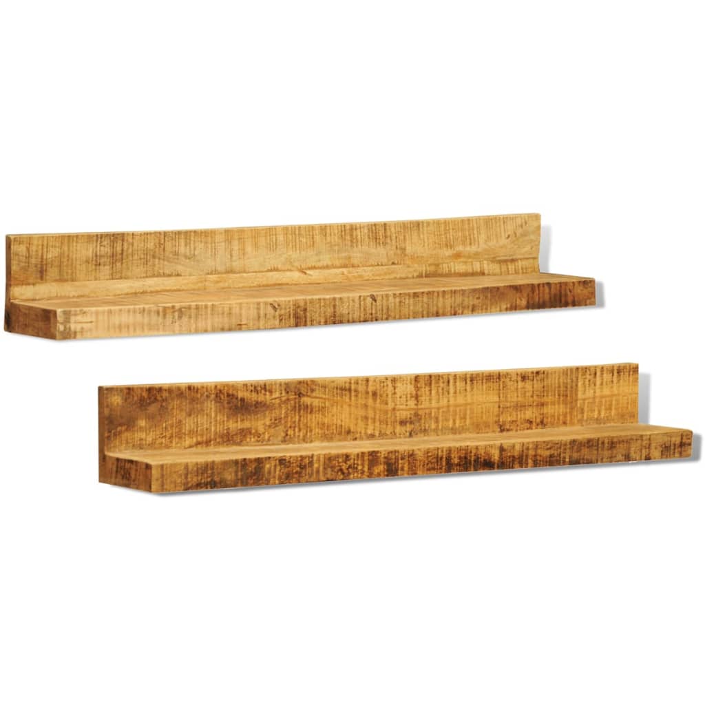 Image of vidaXL Display Shelf 2 pcs Solid Wood Wall-Mounted