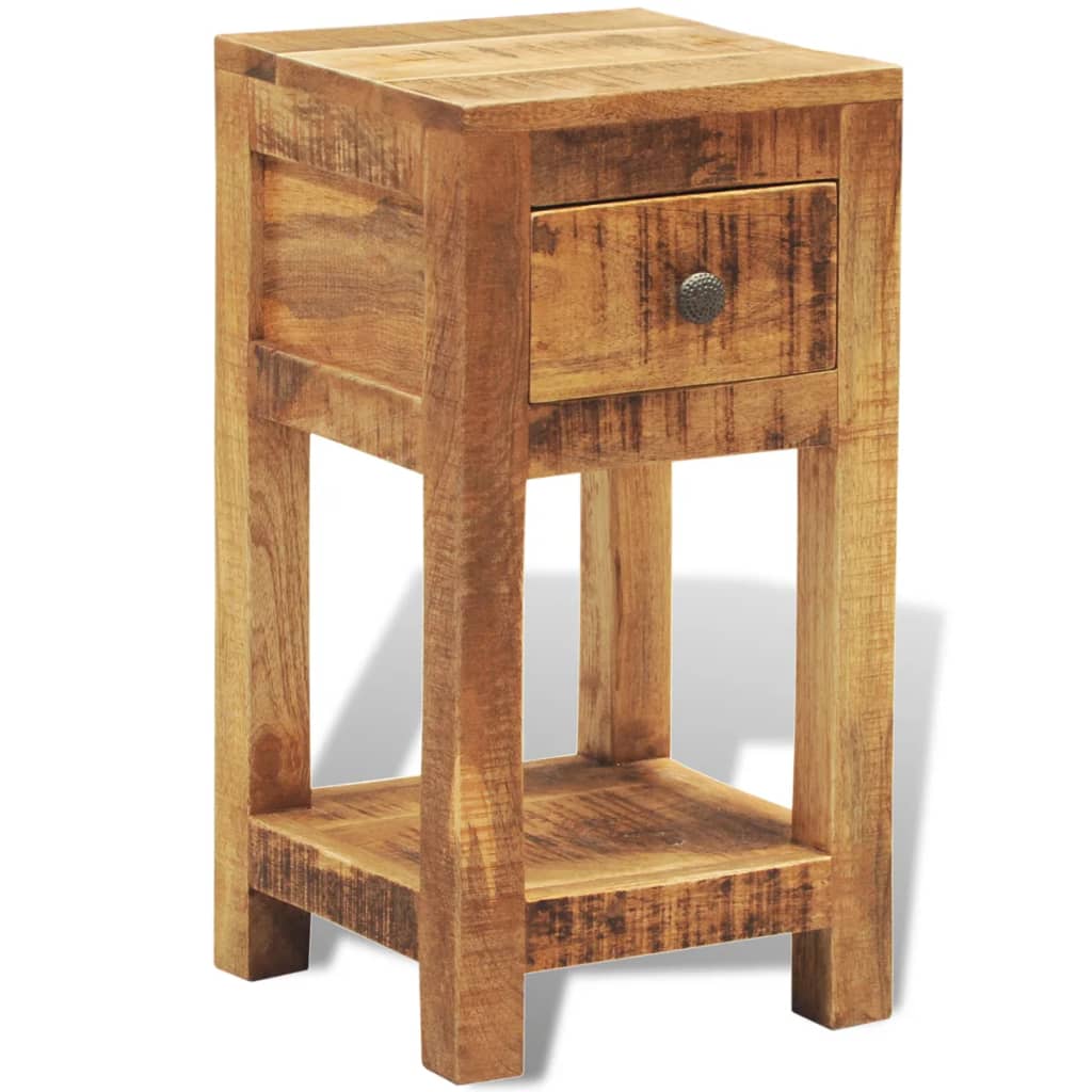 

vidaXL Nightstand with 1 Drawer Solid Mango Wood