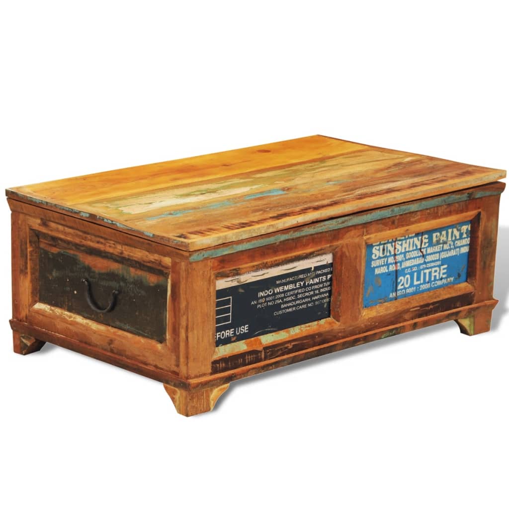 Image of vidaXL Coffee Table with Storage Vintage Reclaimed Wood