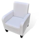 vidaXL Fauteuil Cuir synthétique Blanc