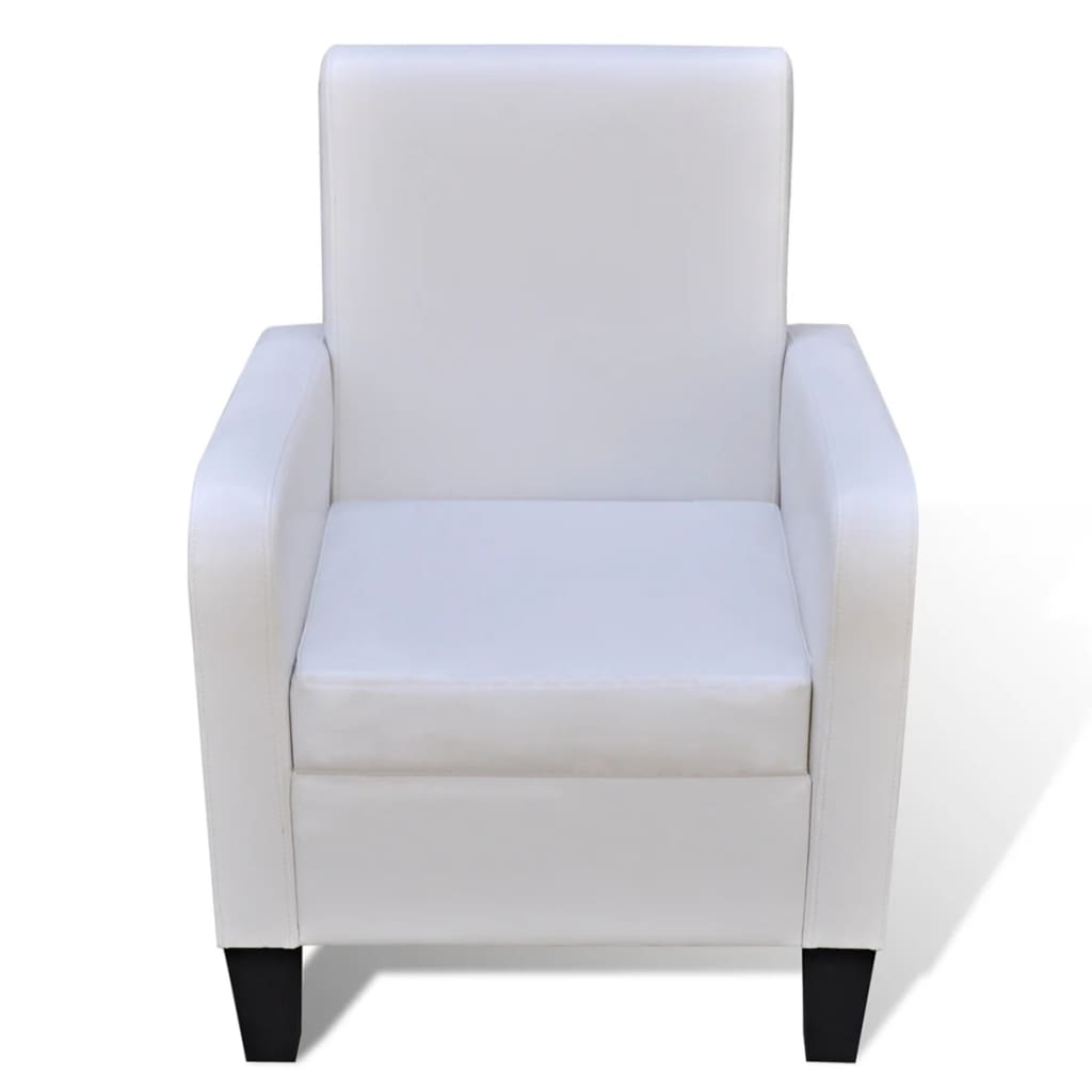 vidaXL Sillón de cuero sintético blanco