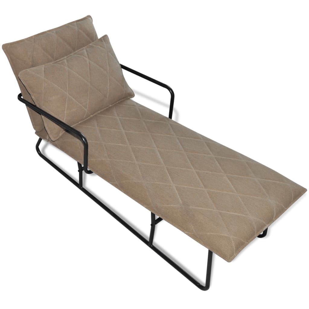 VidaXL - vidaXL Chaise longue met ijzeren frame en stof lichtbruin