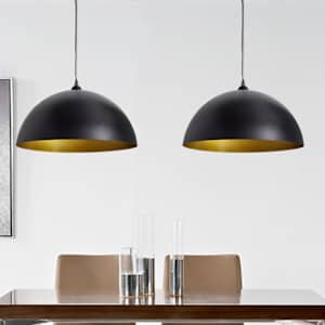 Stropní lampa polokoule 2 ks s nastavitelnou výškou černá - obrázek 1