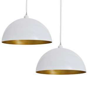 Stropní lampa polokoule 2 ks s nastavitelnou výškou bílá - obrázek 2