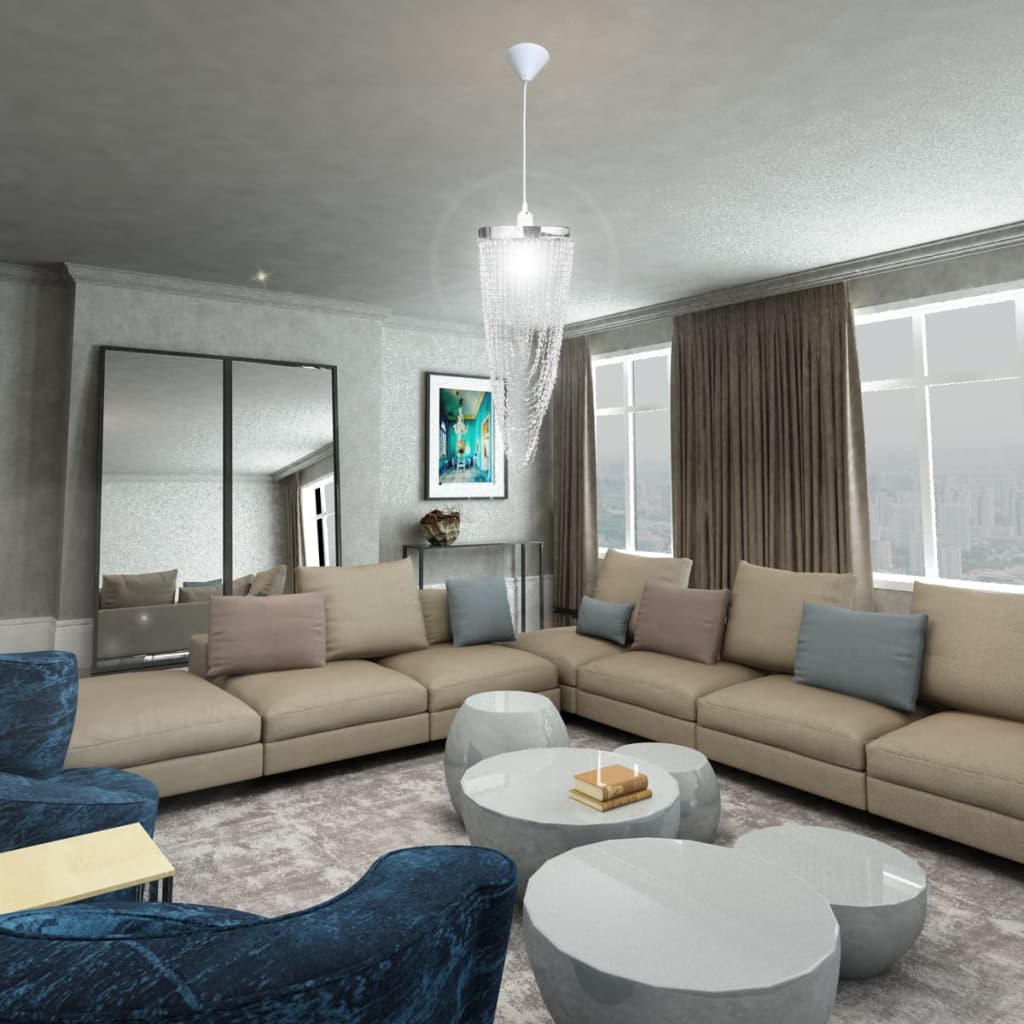 Lampadario Sospeso In Cristallo 22 X 58 Cm VidaXL 17 width=274