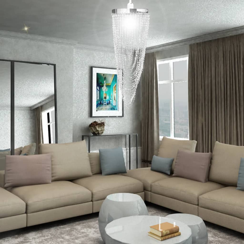 Lampadario Sospeso In Cristallo 22 X 58 Cm VidaXL 18 width=274