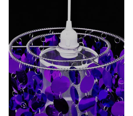 Griestu lampa ar apaļiem, spīdīgiem dekoriem 26x56cm violeta