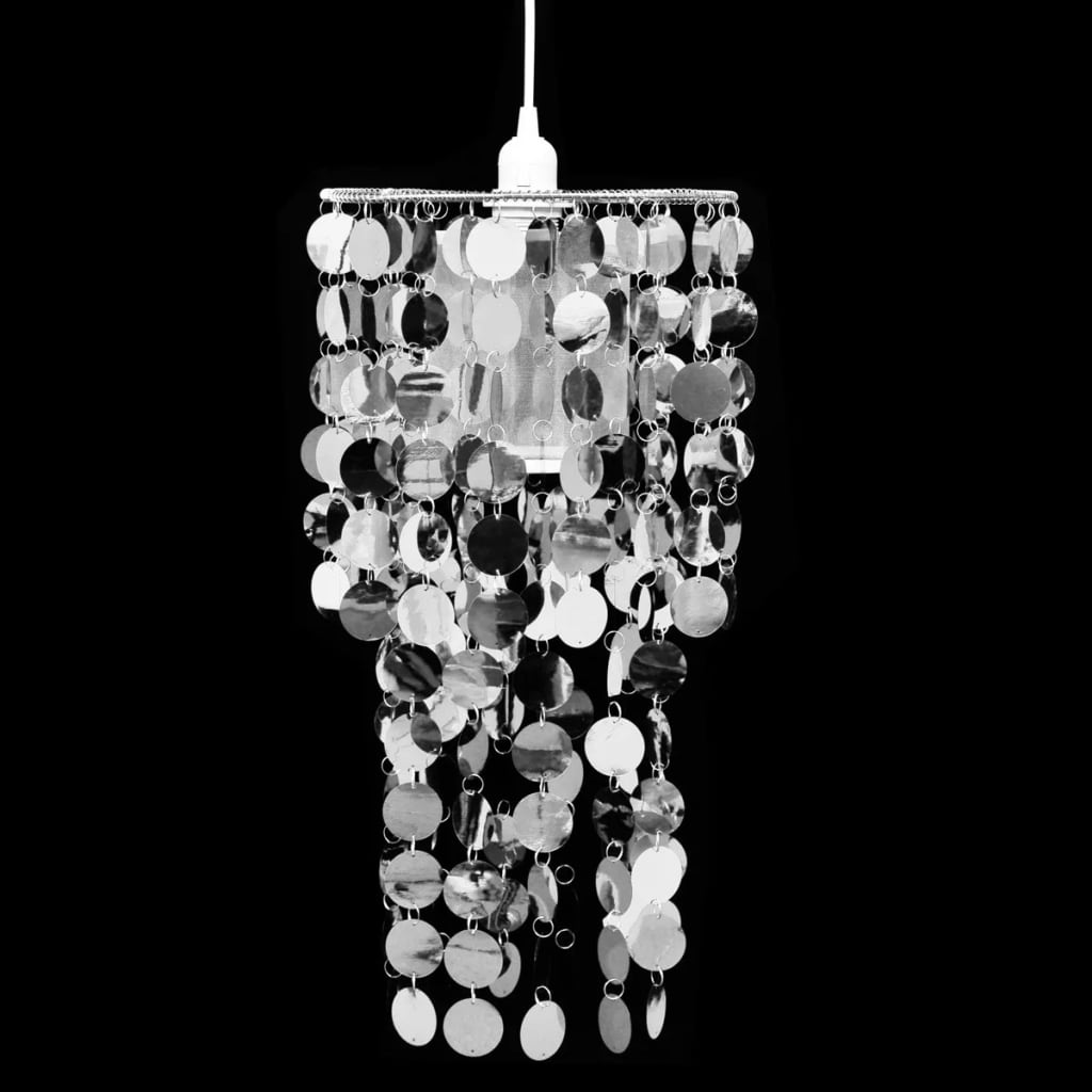 Lampă de tavan cu paiete 26 x 56 cm, Argintiu poza 2021 vidaXL