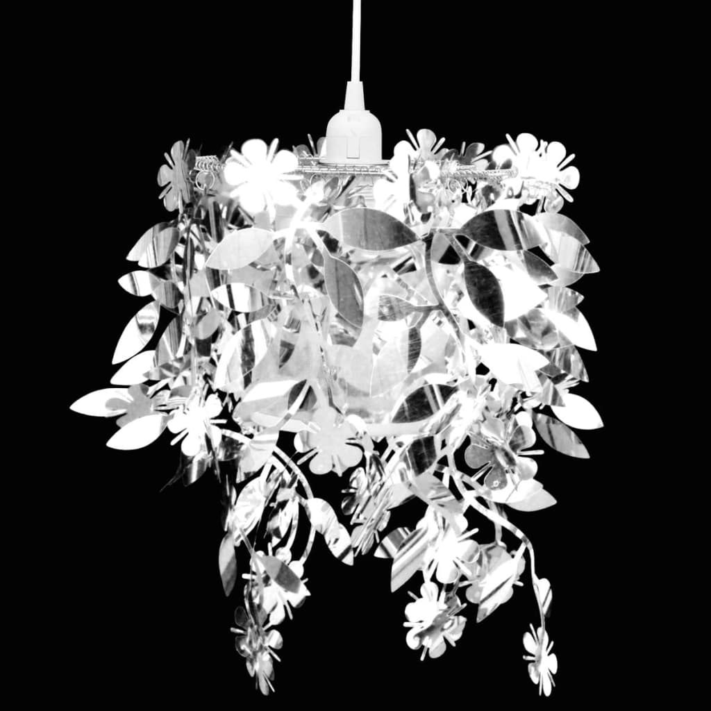 LampÄƒ tip candelabru, cu frunze strÄƒlucitoare, 21,5 x 30 cm, argintiu