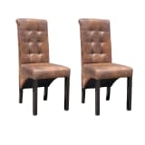 vidaXL Dining Chairs 2 pcs Brown