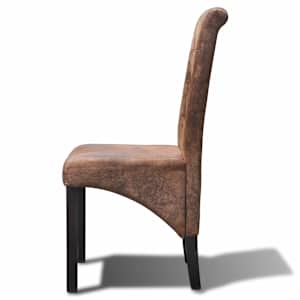 Jedilni stoli 2 kosa rjavo umetno usnje - slika 4